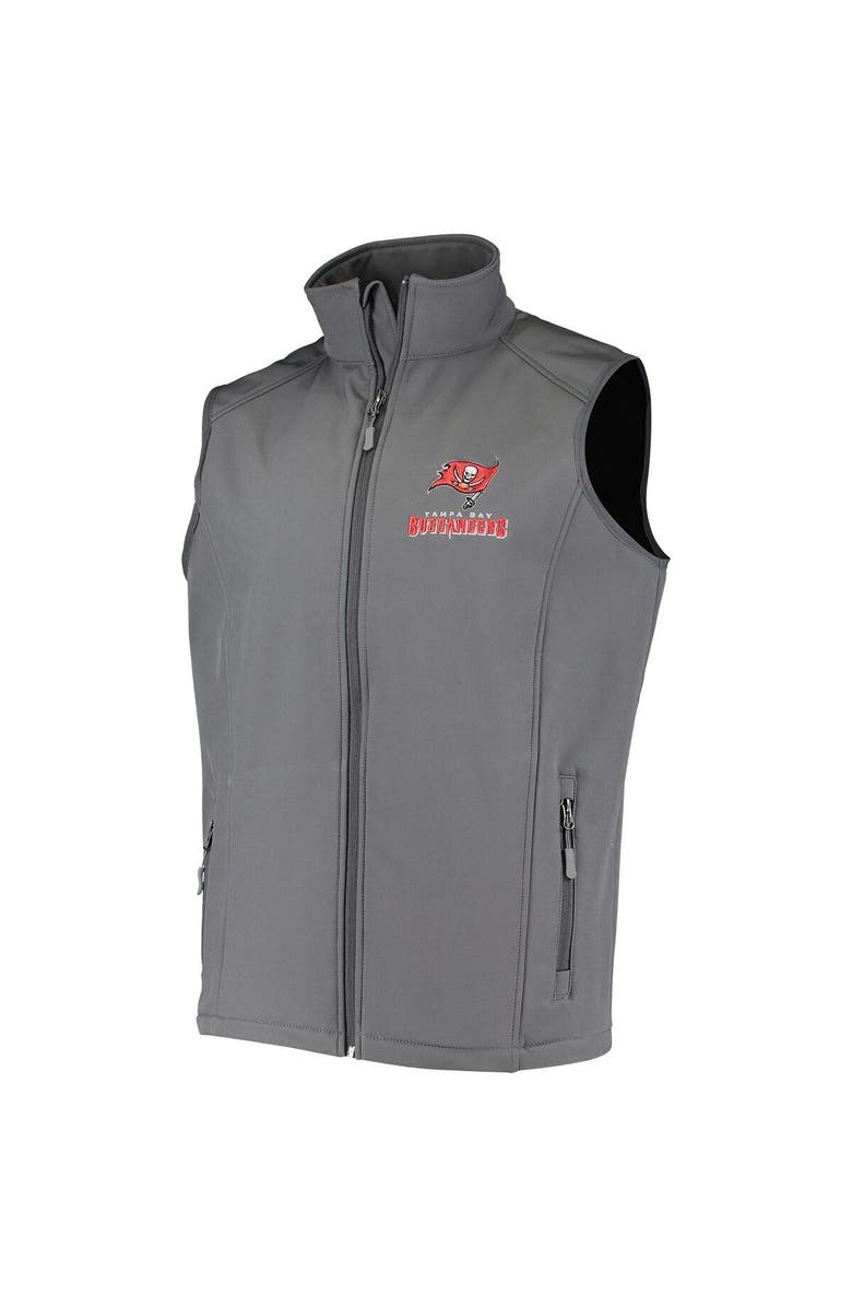 DUNBROOKE Men's Dunbrooke Pewter Tampa Bay Buccaneers Circle Archer Softshell Full-Zip Vest, Alternate, color, 