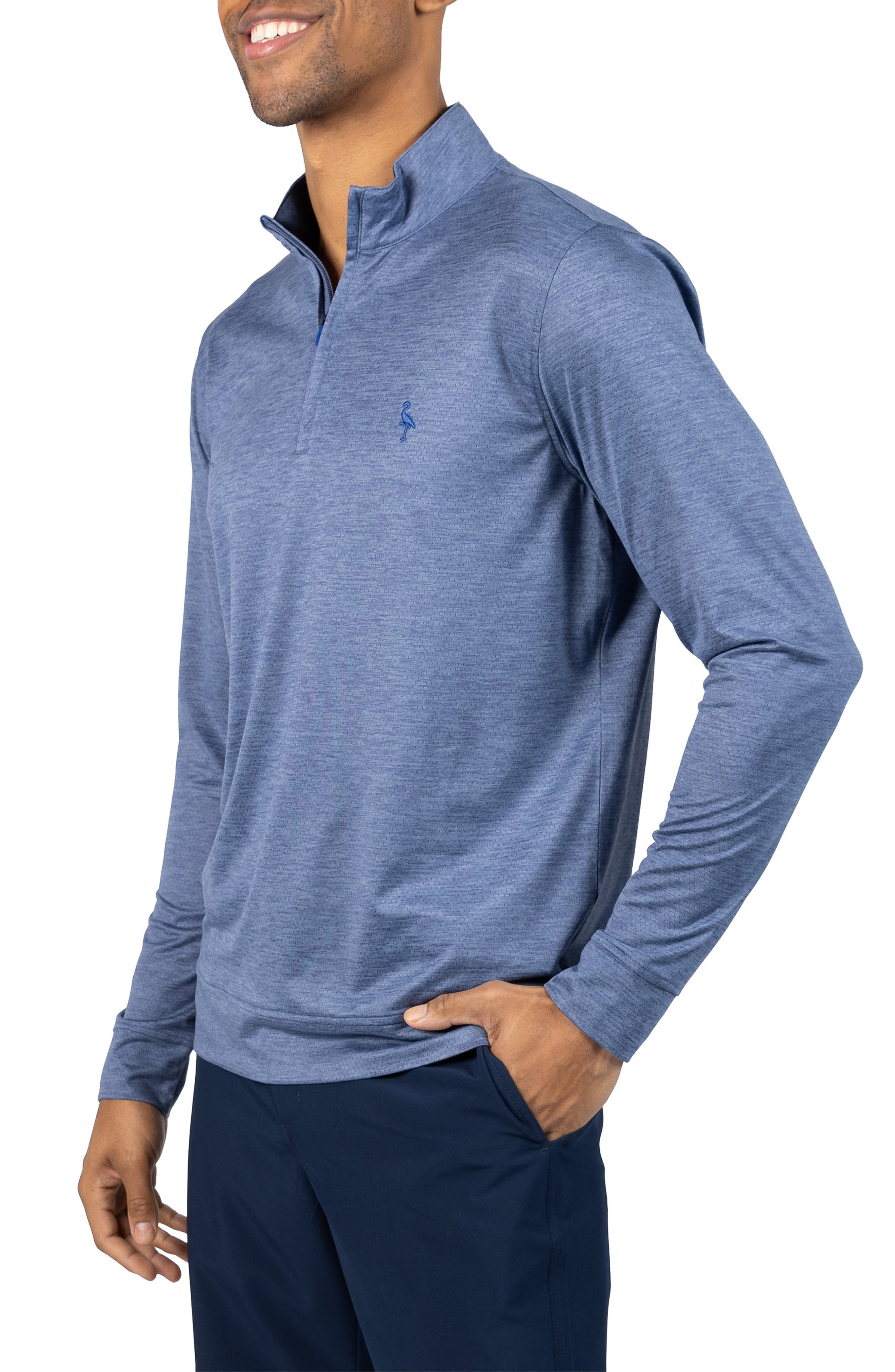 TailorByrd Mélange Mesh Performance Quarter Zip Pullover (Men ...