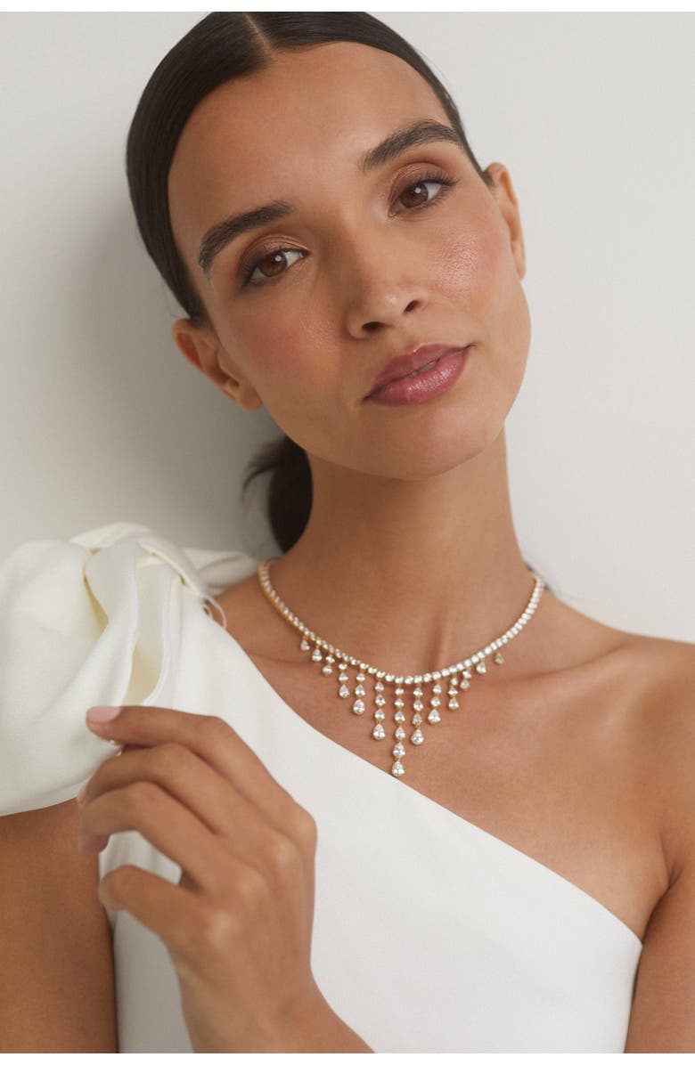 Nadri Willow CZ Drama Drops Collar Necklace, Alternate, color, 