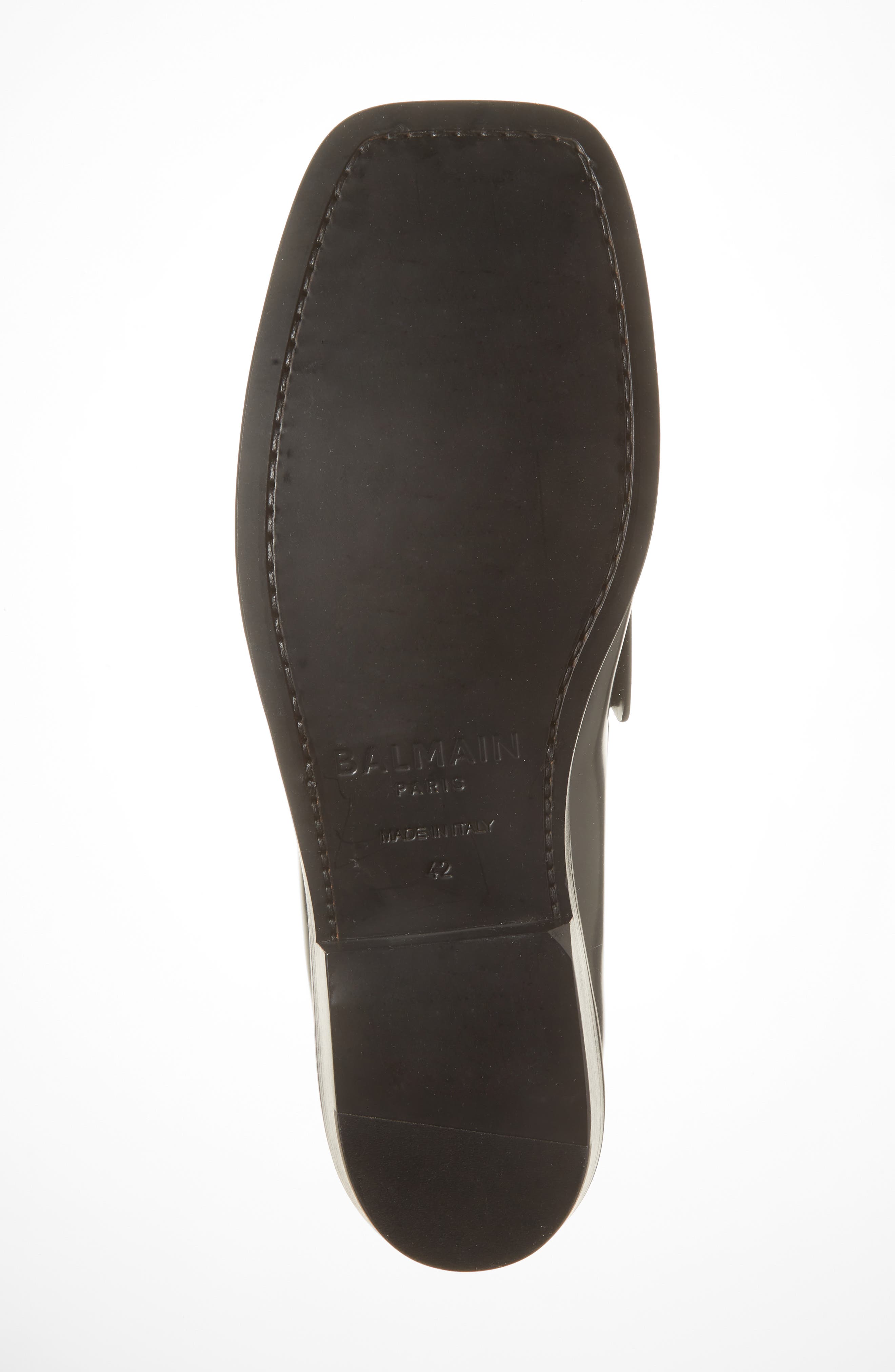 Balmain Sync Glazed Leather Loafer, Alternate, color, 0Pa Black