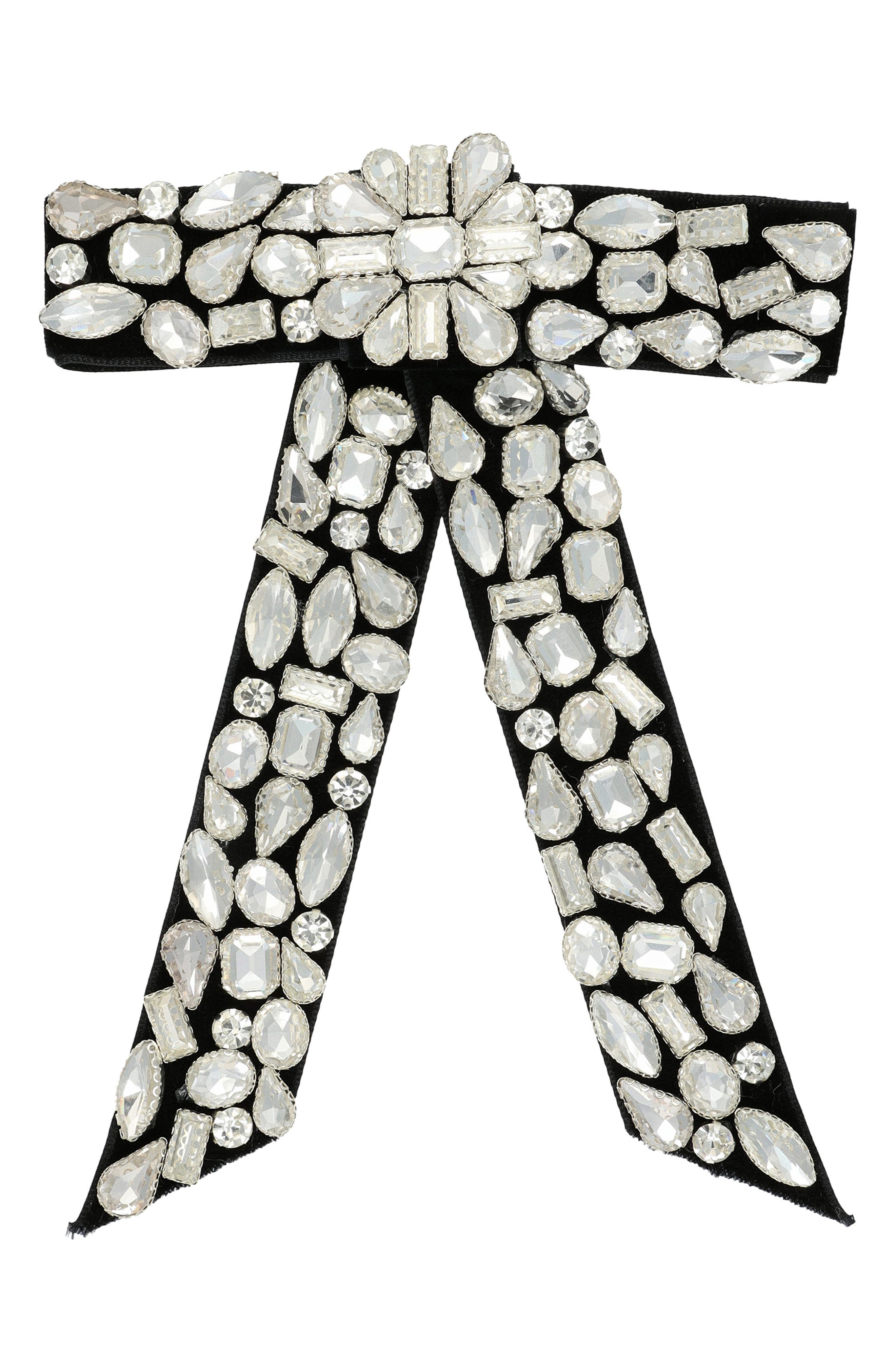 L. Erickson Melanie Jeweled Barrette in Black 