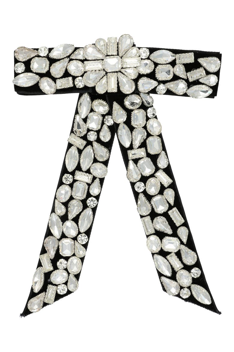 Melanie Jeweled Barrette, Main, color, BLACK