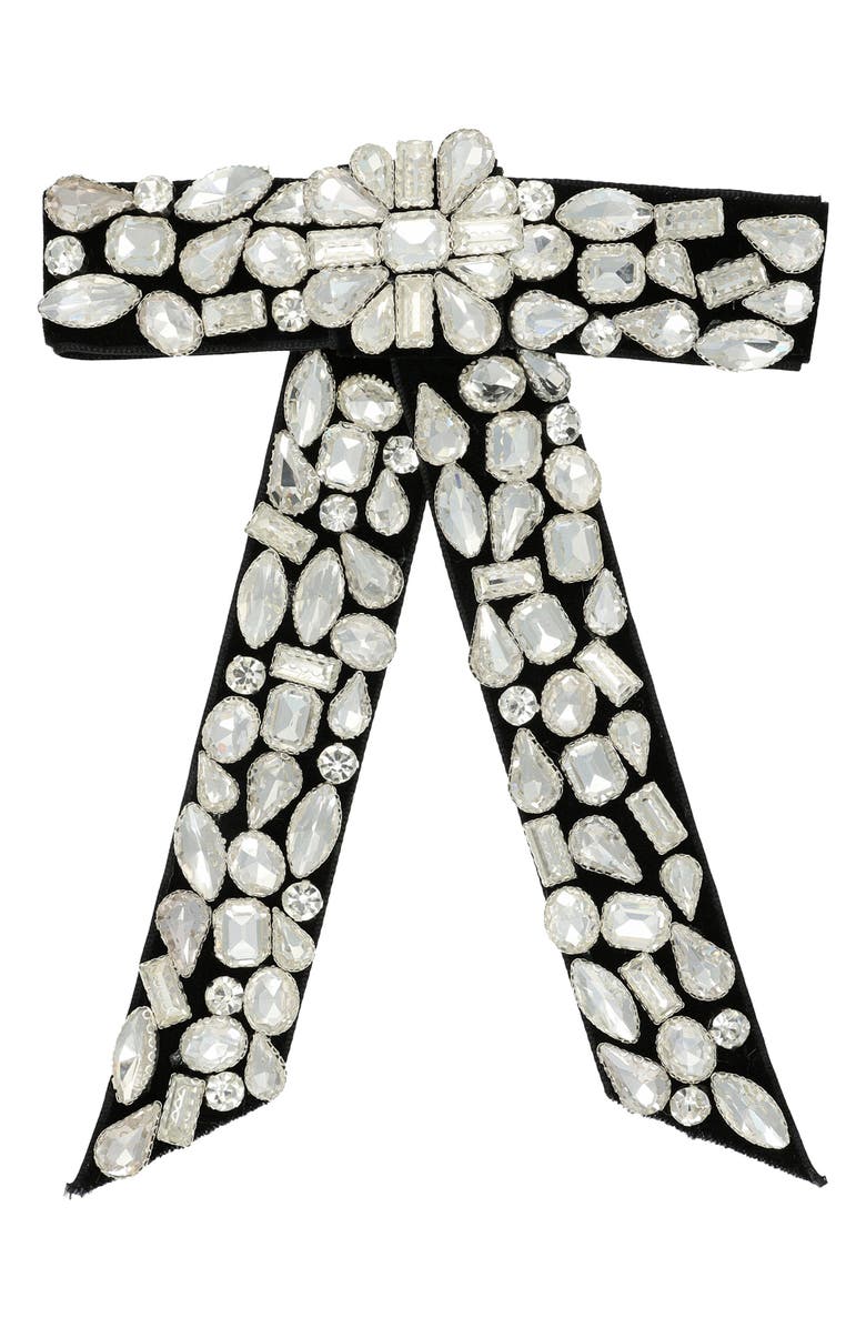 L. Erickson Melanie Jeweled Barrette, Main, color, Black