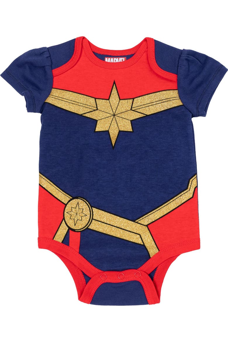 Avengers 3-Pack Bodysuits and Headband Set, Alternate, color, Marvel Red Blue