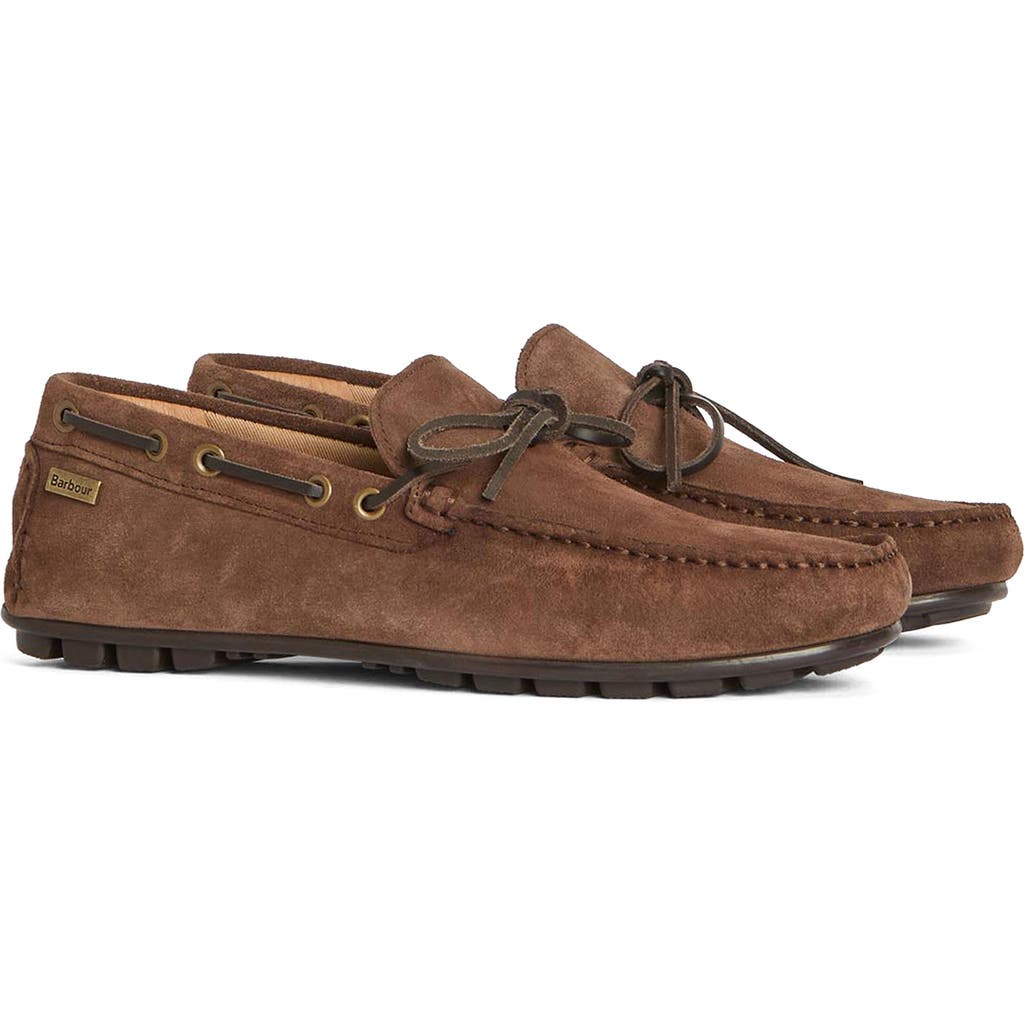 Barbour Courage Driving Shoe In Choco Suede