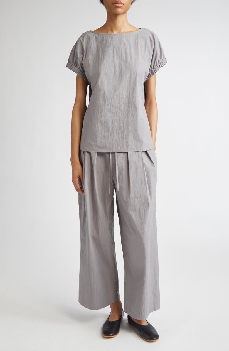 Lafayette 148 New York Dean Tie Waist Ankle Wide Leg Pants, Alternate, color, Titanium