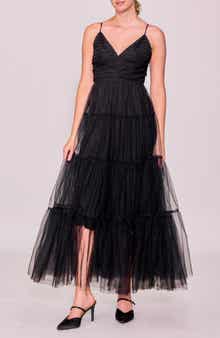 MELLODAY Sleeveless Tiered Tulle Gown