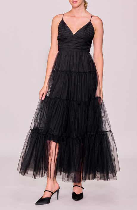 MELLODAY Sleeveless Tiered Tulle Gown