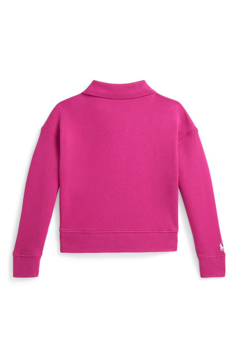 Kids' Polo Team Embroidered French Terry Polo Sweatshirt, Alternate, color, COLLEGE PINK