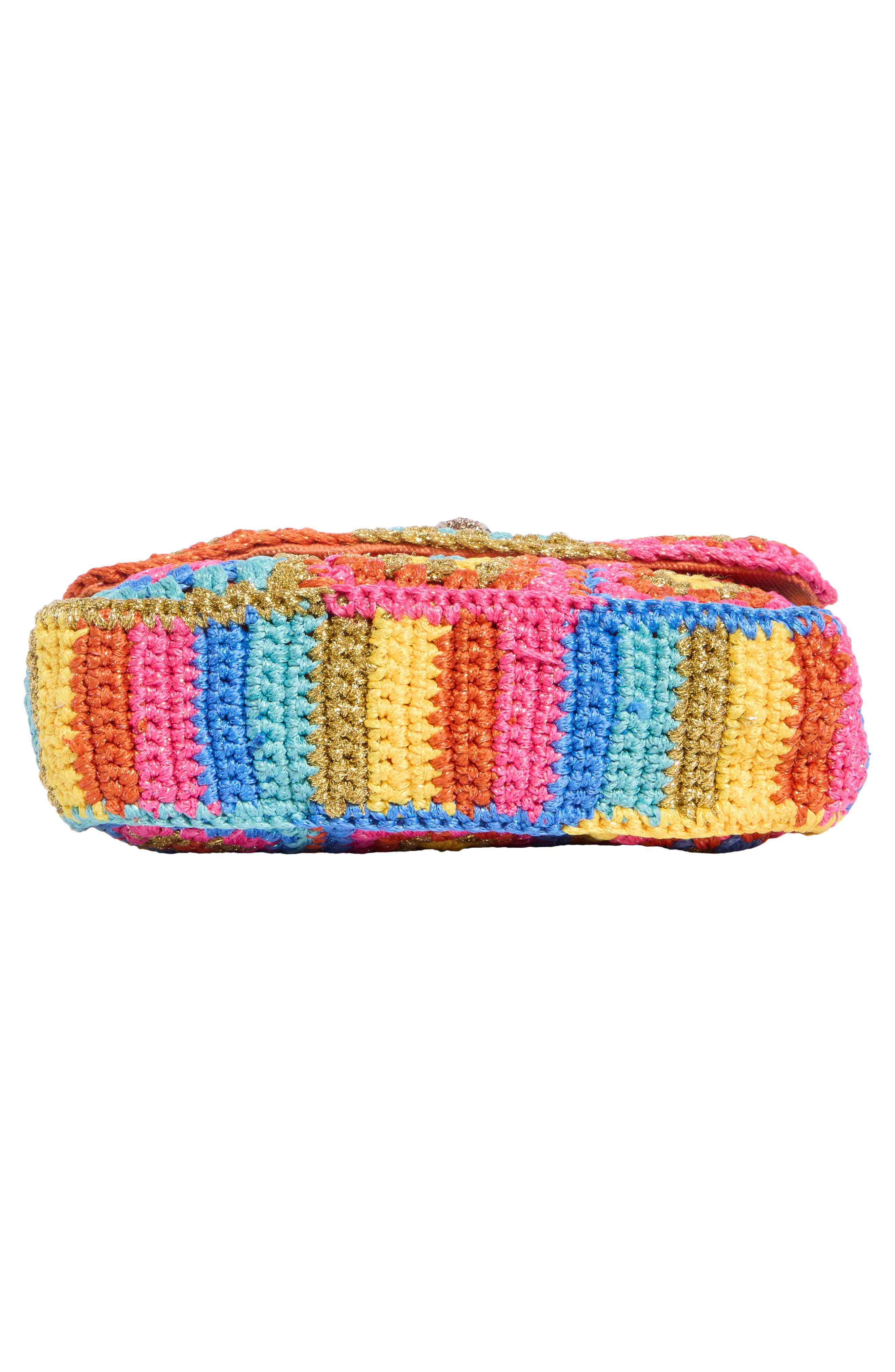 Kurt Geiger London Medium Kensington Crochet Crossbody Bag, Alternate, color, Aqua Multi