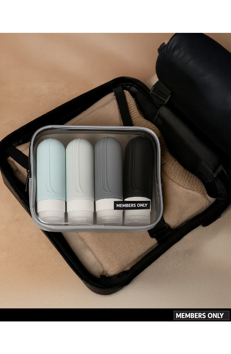 Members Only Silicone Travel Bottle Set, 4 Pack, Alternate, color, Multicolor