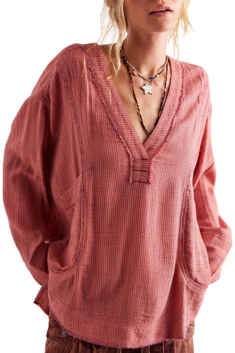 By the Shore Oversize Top, Main, color, WINE COMBO