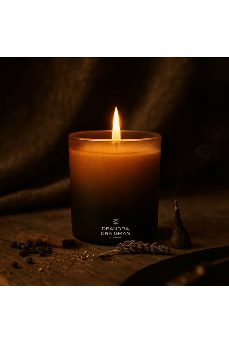 Black Pepper & Bergamot Candle & Playlist, Alternate, color, Brown