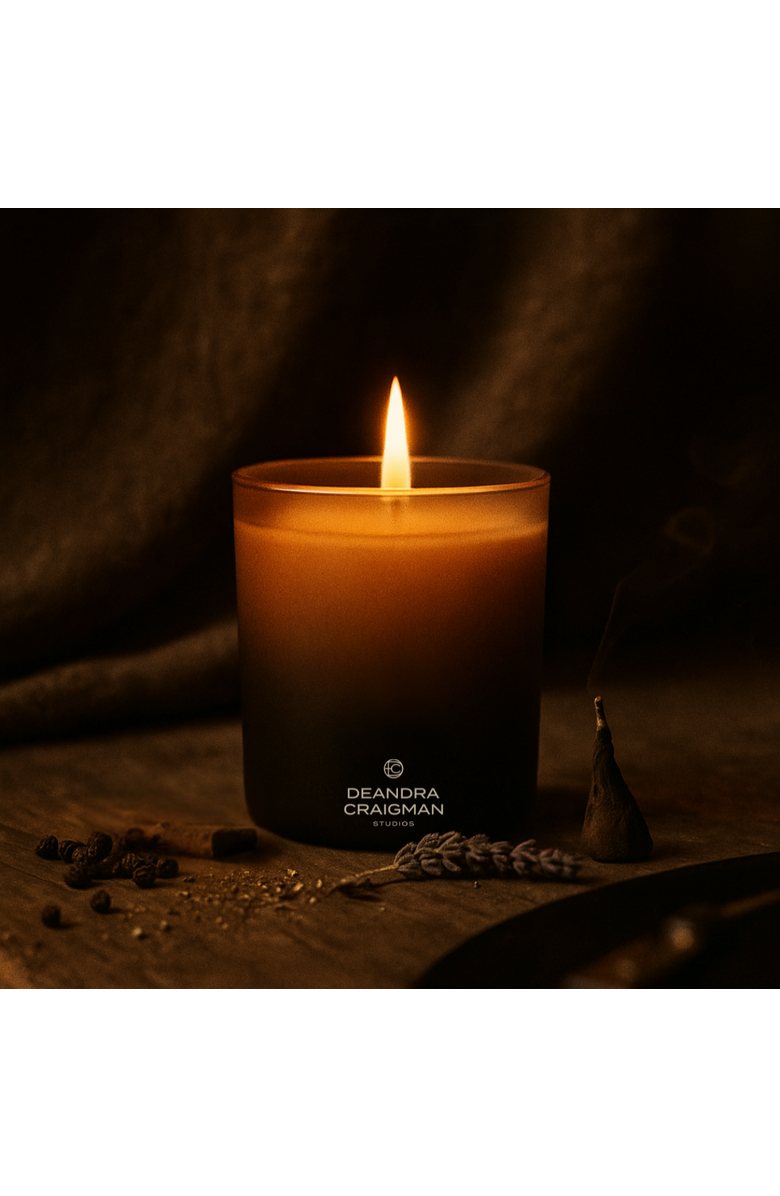 DeAndra Craigman Studios Black Pepper & Bergamot Candle & Playlist, Alternate, color, Brown