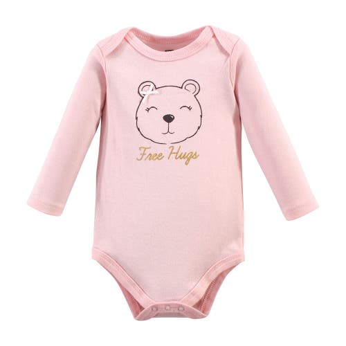 Hudson Baby Essential All-cotton Long-sleeve Bodysuit Triple Pack In Multi