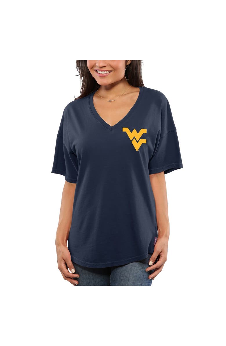 SPIRIT JERSEY Women's Navy West Virginia Mountaineers Spirit Jersey Oversized T-Shirt, Alternate, color, Navy