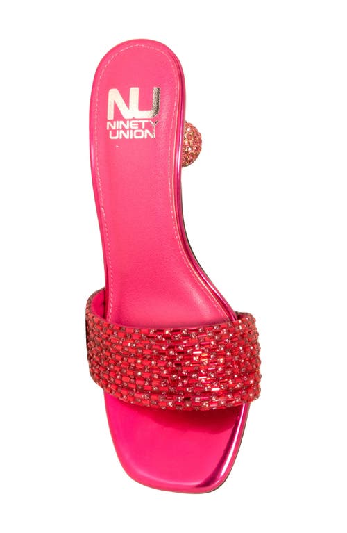Ninety Union Sassy Crystal Slide Sandal In Fuchsia