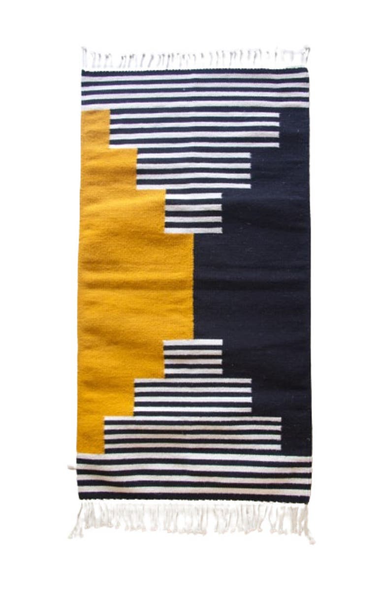 Loom Imports Rug No. 2, Main, color, Black, White, Gold, Mustard
