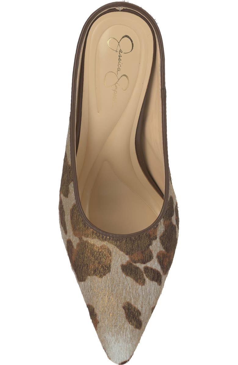 Jessica Simpson Wilix Genuine Calf Hair Pointed Toe Mule, Alternate, color, Beige/ Gold