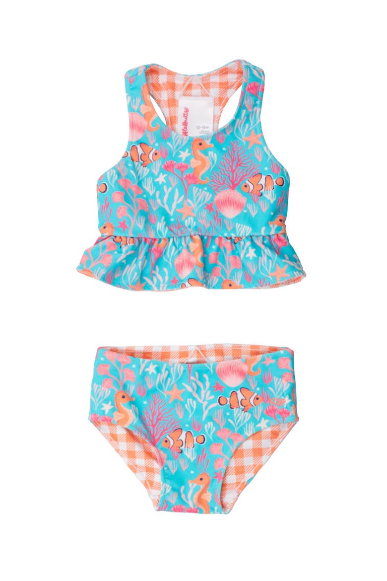UPF50 Sun Protected Reversible Peplum Tankini, Main, color, Ocean Tides