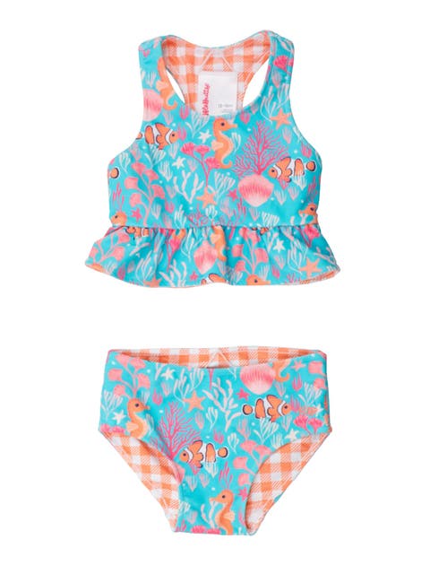 UPF50 Sun Protected Reversible Peplum Tankini (Baby, Toddler, Little Kid)