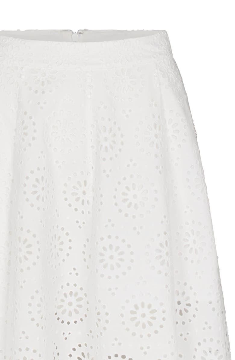 FRAME The Solstice Eyelet Midi Skirt, Alternate, color, White