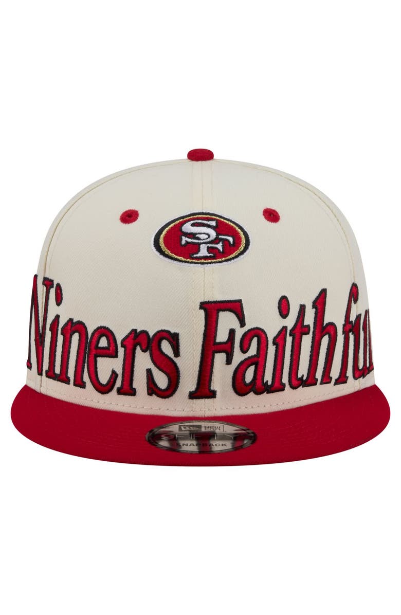 New Era Men's New Era Cream San Francisco 49ers Oversized Slogan 9FIFTY Snapback Hat, Alternate, color, Cream