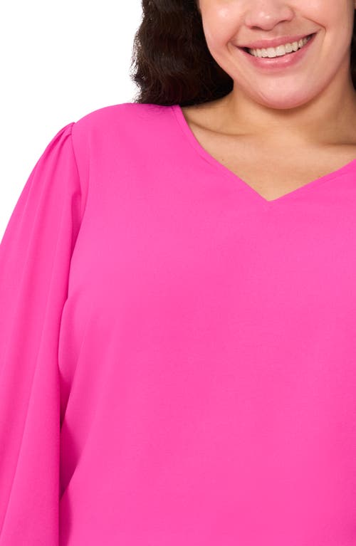CECE CECE SMOCK CUFF CREPE TOP