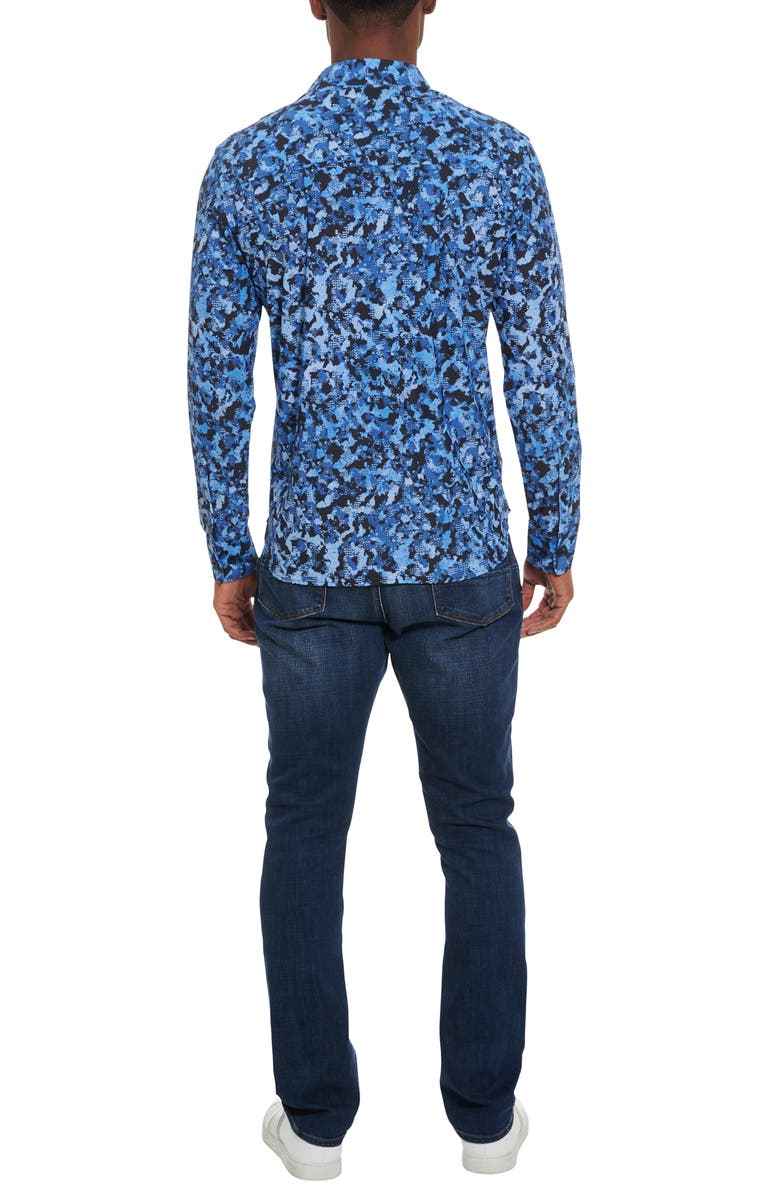Robert Graham Ellander Camo Stretch Button-Up Performance Shirt, Alternate, color, 