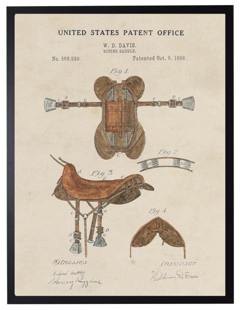 Saddle Patent in Black Frame