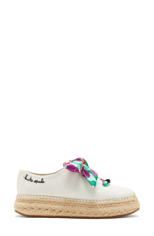 Kate Spade New York Eastwell Orchid Bloom Platform Sneaker In White