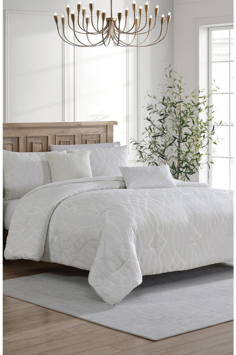 Trellia 5-Piece King Comforter Set, Alternate, color, MARSHMALLOW