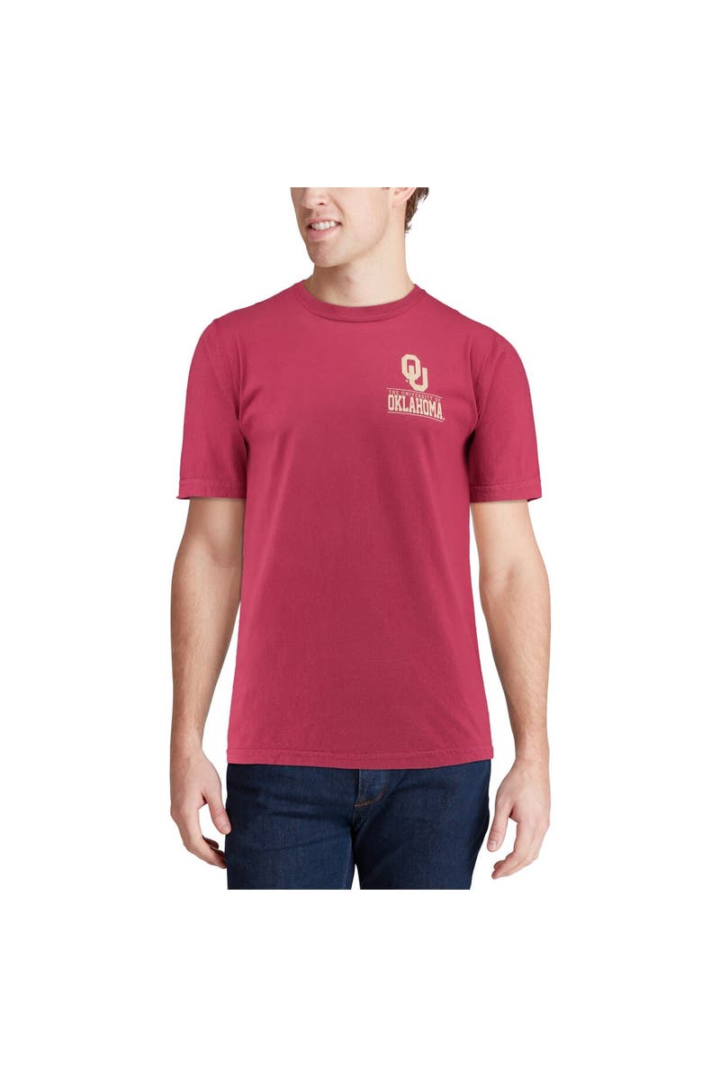 IMAGE ONE Men's Crimson Oklahoma Sooners Comfort Colors Campus Icon T-Shirt, Alternate, color, 