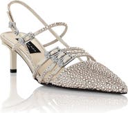 PHILIPP PLEIN Multi-Strap Mid-Heel Slingbacks 5 Mix Strass Women