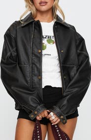 Princess Polly Jaxton Faux Leather Jacket