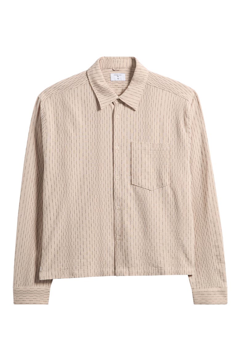 Leland Stripe Boxy Button-Up Shirt, Main, color, ECRU