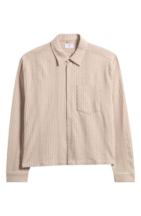 Leland Stripe Boxy Button-Up Shirt