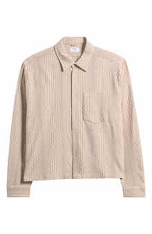 Leland Stripe Boxy Button-Up Shirt