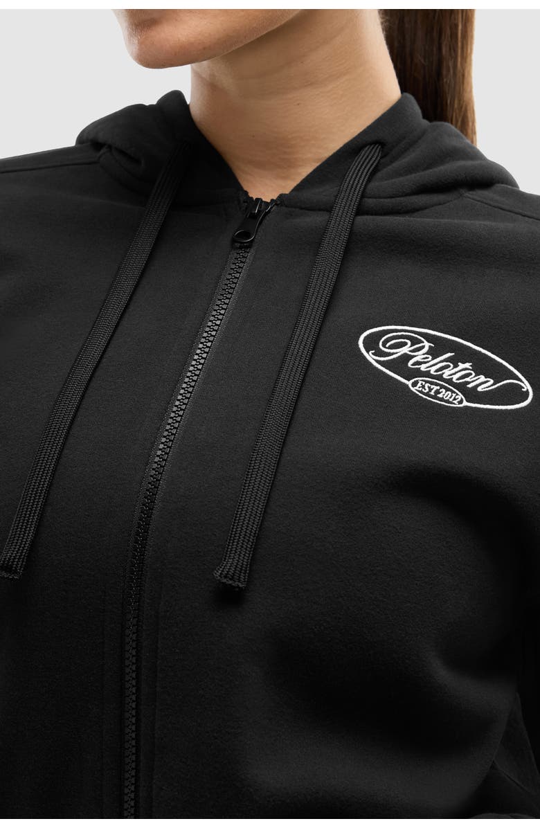 Peloton Soft Fleece Full Zip Hoodie, Alternate, color, Black