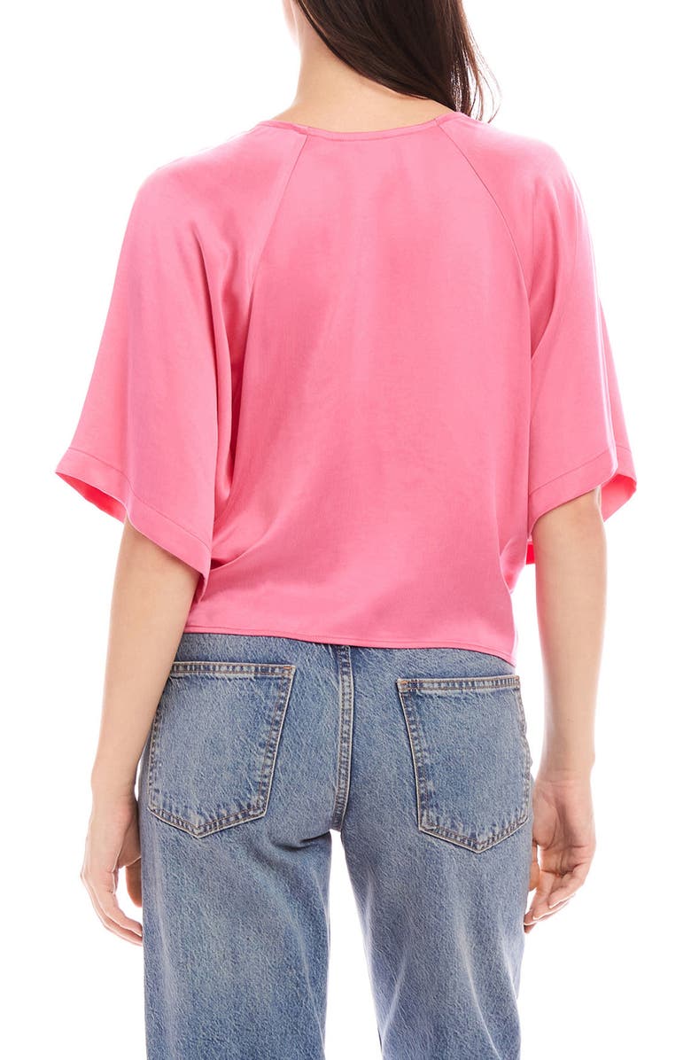 FIFTEEN TWENTY Seline Tie Front Satin Top, Alternate, color, 