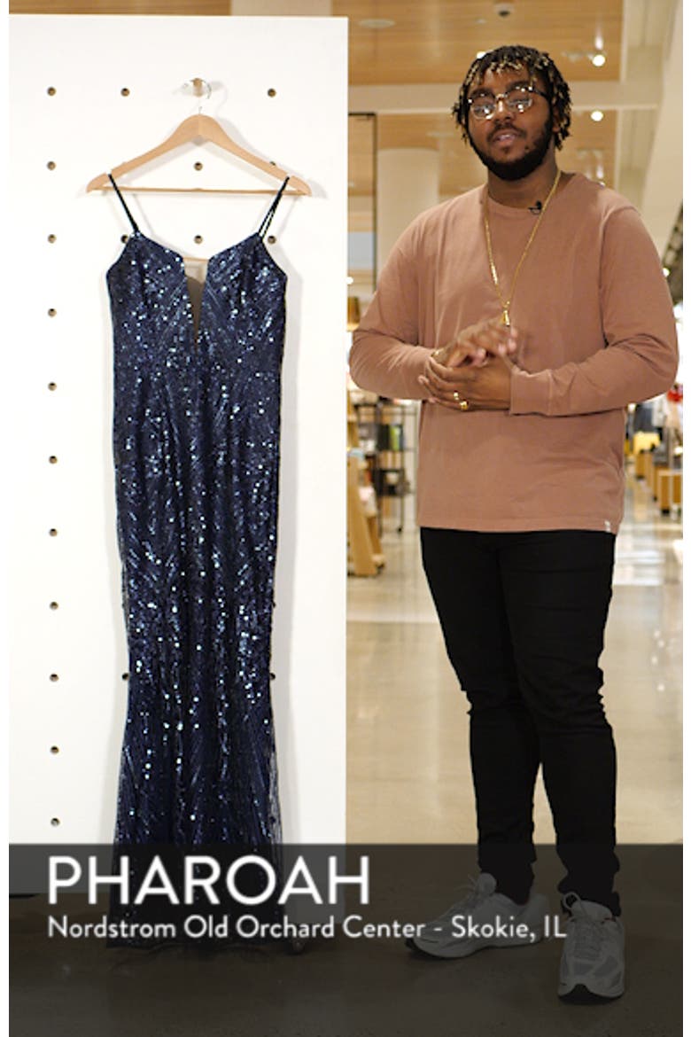 Mara Art Deco Sequin Trumpet Gown video