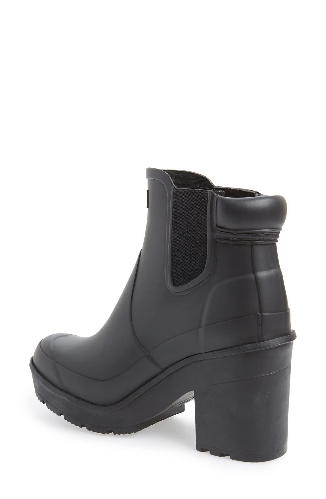 Hunter 'Original - Block Heel' Chelsea Rain Boot, Alternate, color, 
