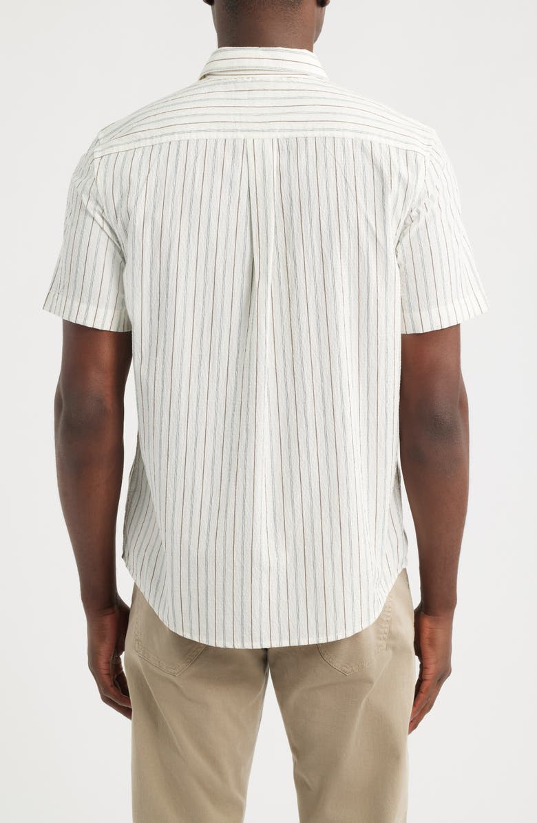 Nordstrom Cotton Blend Seersucker Button-Up Shirt, Alternate, color, White Samuel Stripe