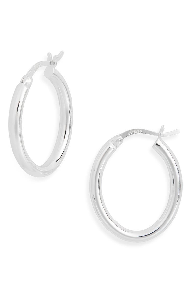 ARGENTO VIVO Sterling Silver Medium Oval Hoop Earrings, Main, color, Silver