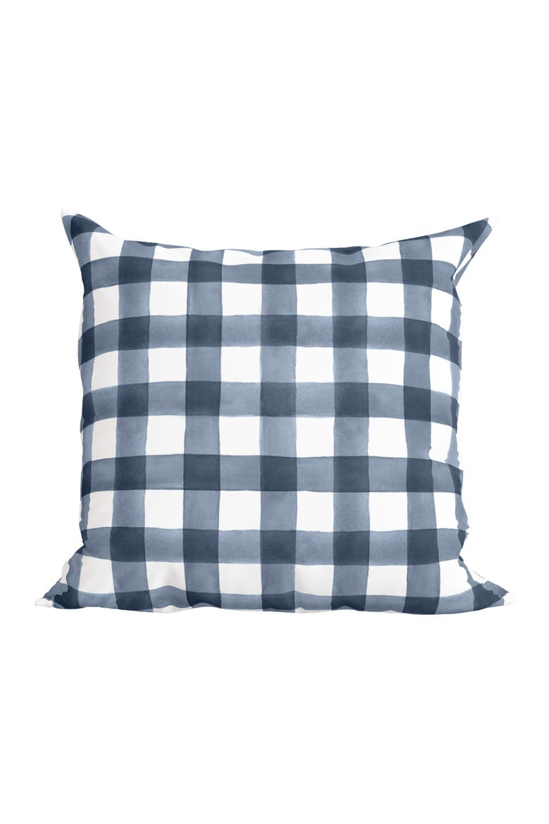 Classic Navy Check Pillow, Main, color, Blue