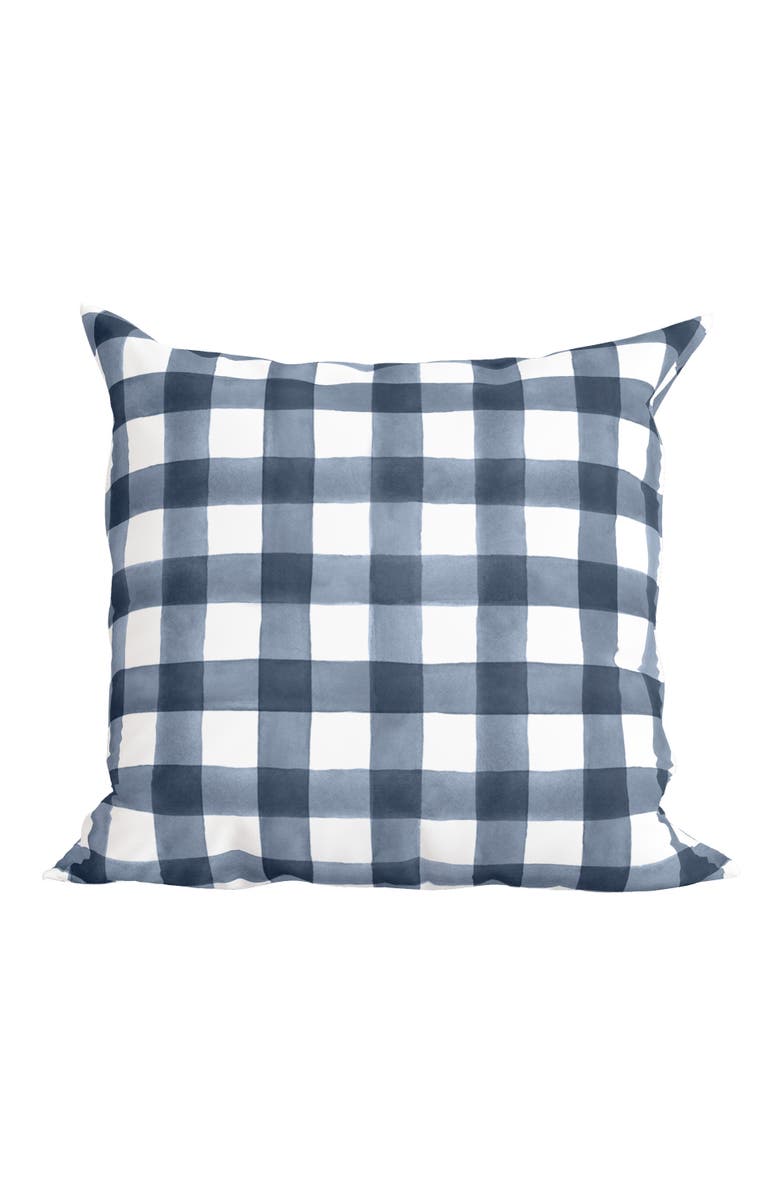 Winterborne Decor Classic Navy Check Pillow, Main, color, Blue