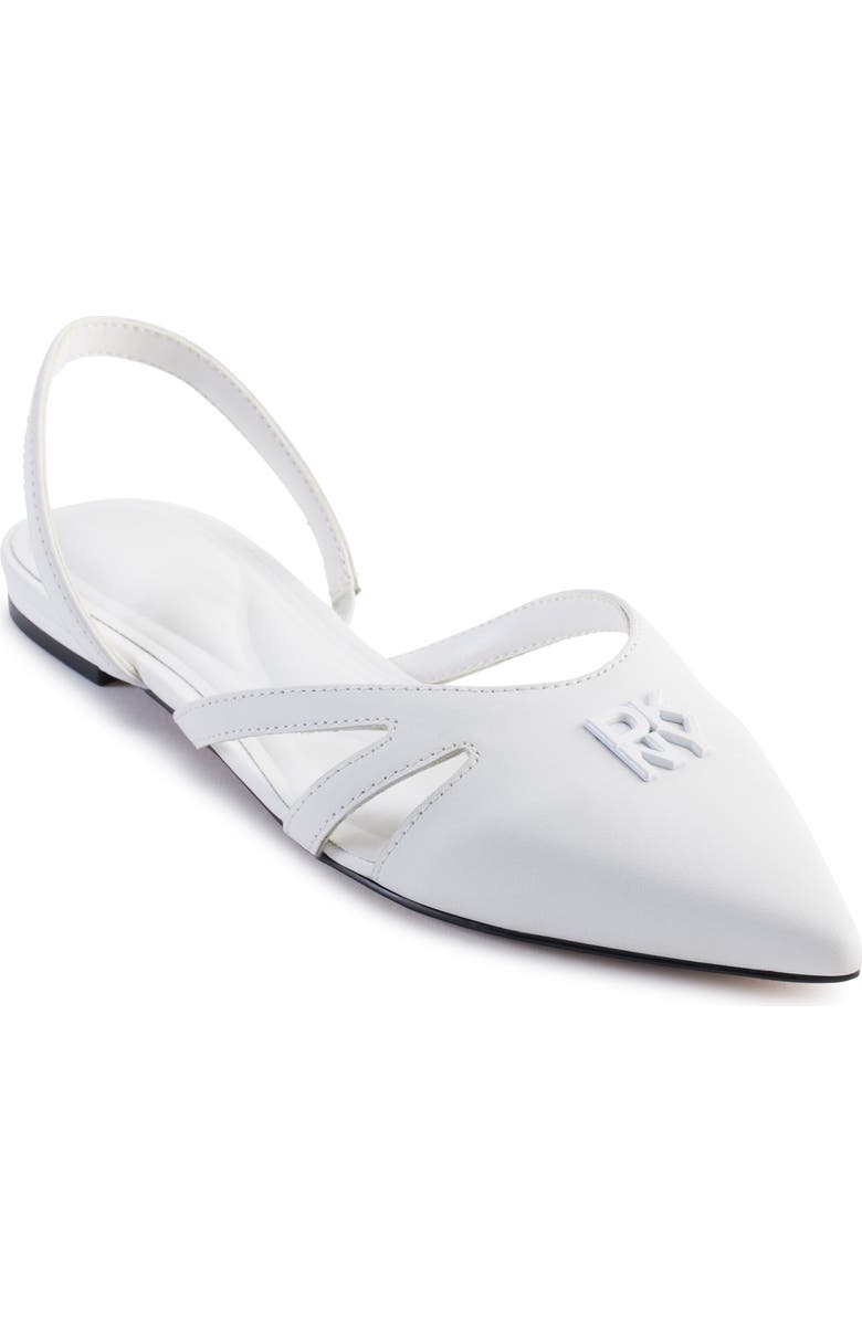 DKNY Verity Pointed Toe Slingback Flat, Main, color, Bright White