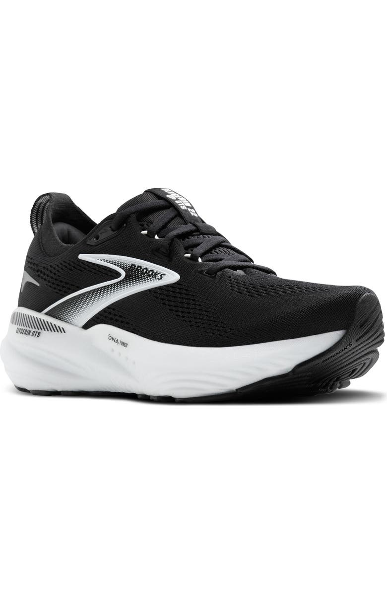 Brooks Glycerin GTS 22 Running Shoe, Main, color, Black/ Grey/ White