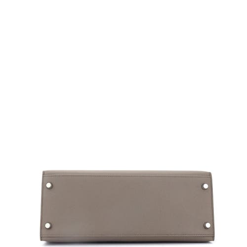 Pre-owned Hermes Hermes Kelly Handbag Grey Epsom With Palladium Hardware 28 In Gray
