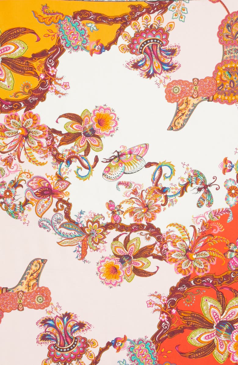 Etro Year of the Dog Square Silk Scarf, Alternate, color, 